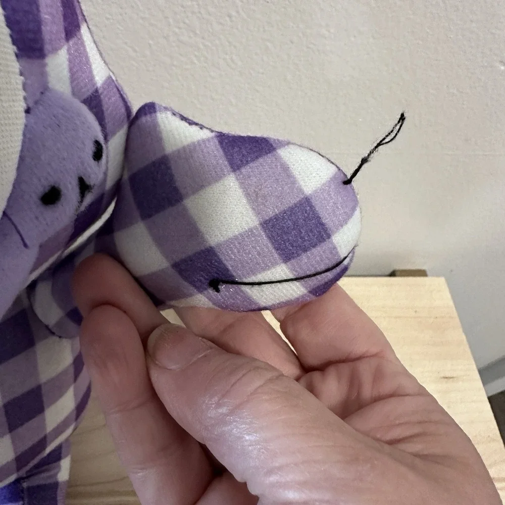 Garfield Purple Gingham Plush Toy Factory‎ Checkered Cat Plush 2021